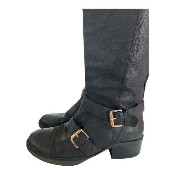 BCBGeneration tall black boots with gold buckles size 11B - Picture 5 of 11